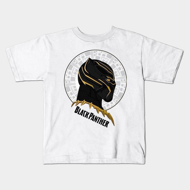 Black Panther Kids T-Shirt by herodotoss